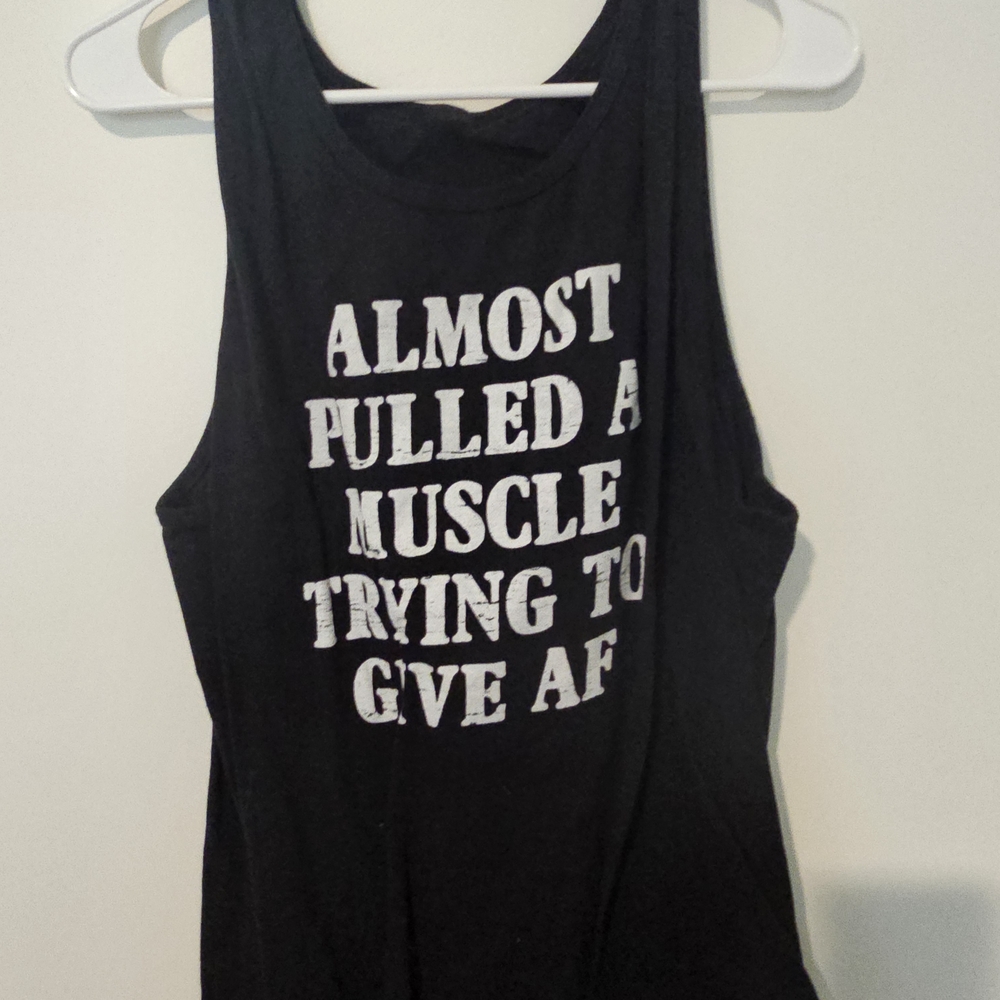 Black Graphic Tank Top, New Without Tags
